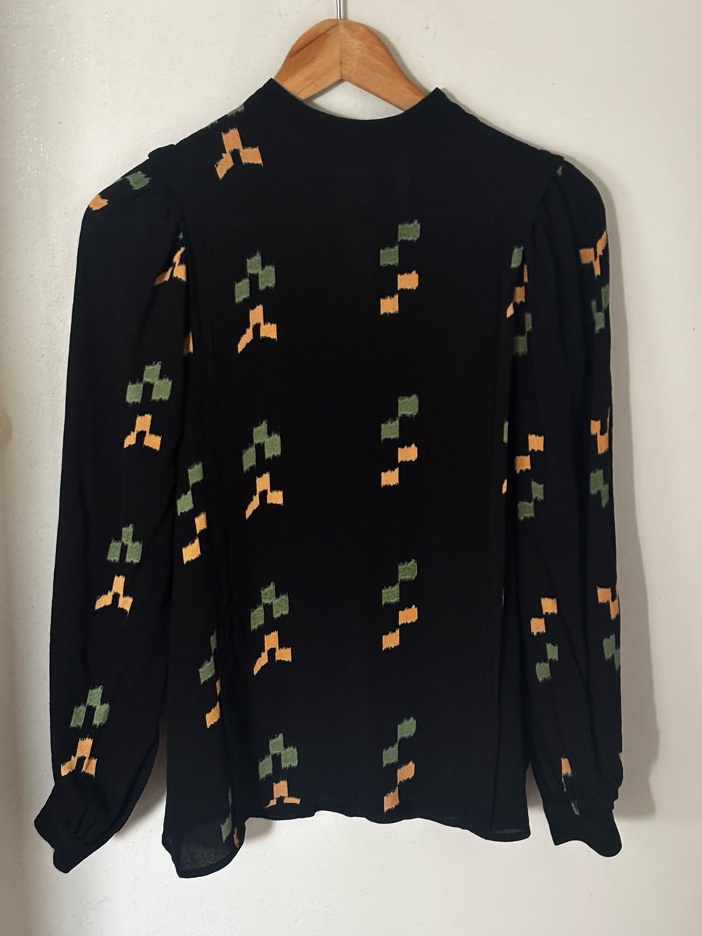 Rachel Pally Women's Rayon Silvia Top Black Small S yellow green
